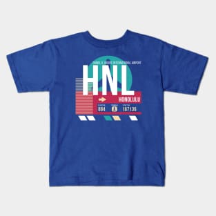 Honolulu, Hawaii (HNL) Airport Code Baggage Tag E Kids T-Shirt